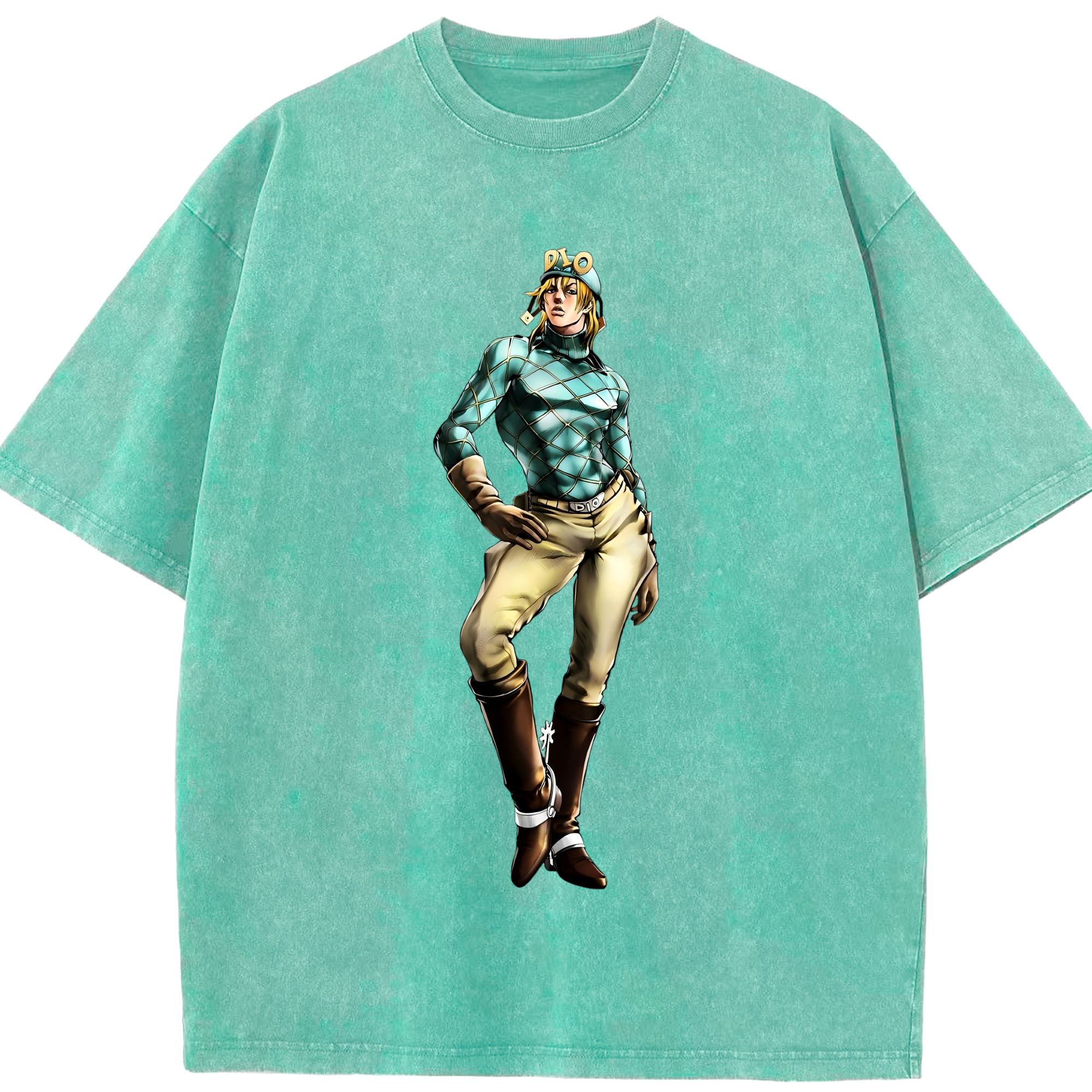 （画像用） ジョジョの奇妙な冒険 ディオ?ブランドー JoJo's Bizarre Adventure Dio Brando 綿100% ヴィンテージ風 半袖Tシャツ（フロントプリント）